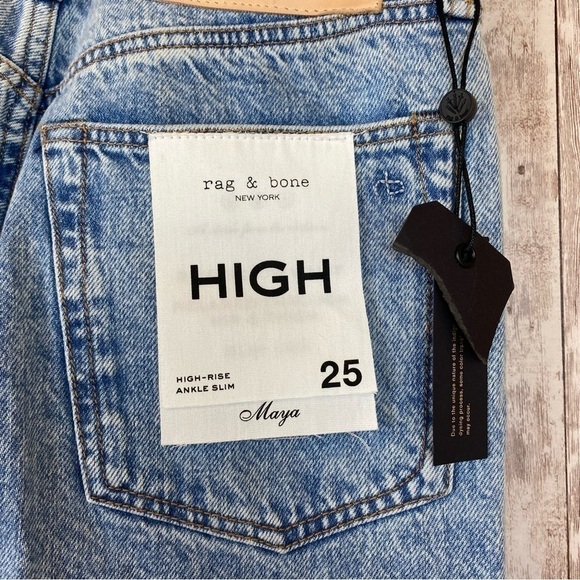 Rag & Bone Maya High Rise Ankle Slim Jean MISSING Button Size 25 - Picture 8 of 16